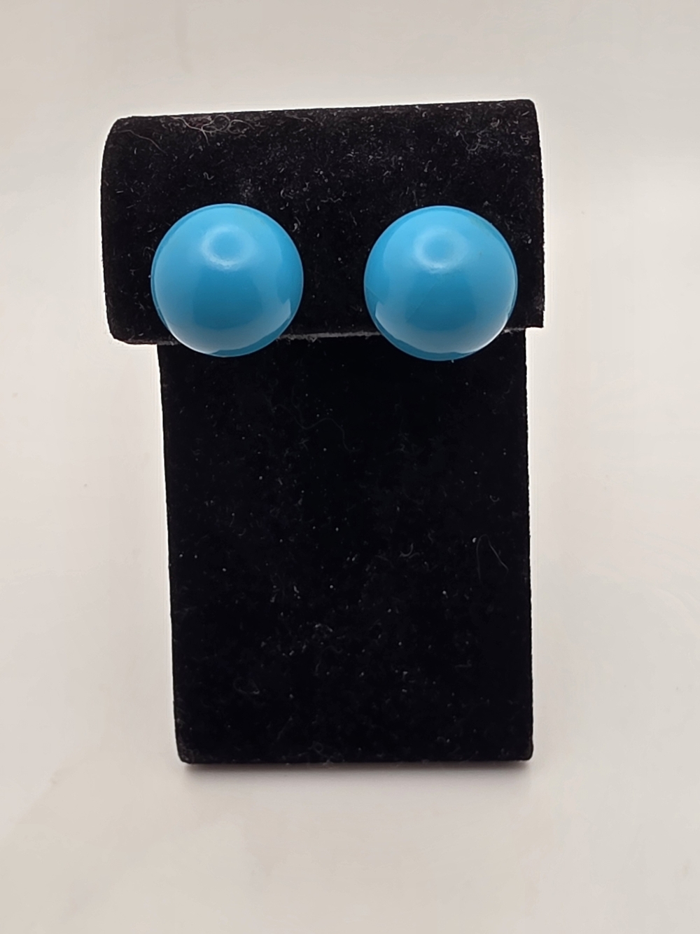 Blue Dome Clip-On Earrings